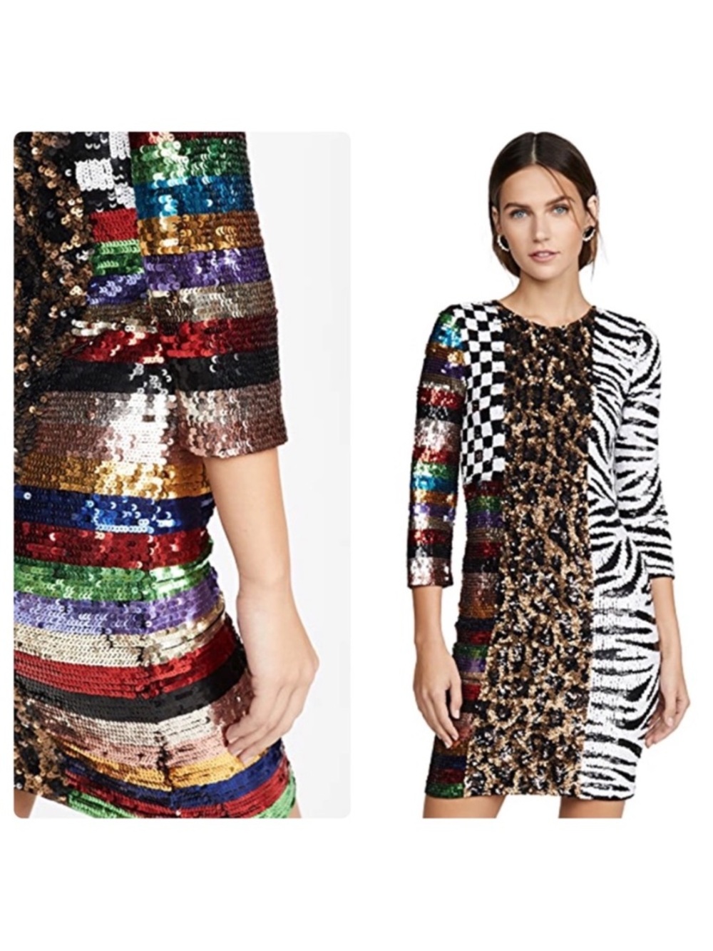 ALICE + OLIVIA Jae Multicolored Sequin Sheath Dress - Picture 3 of 9